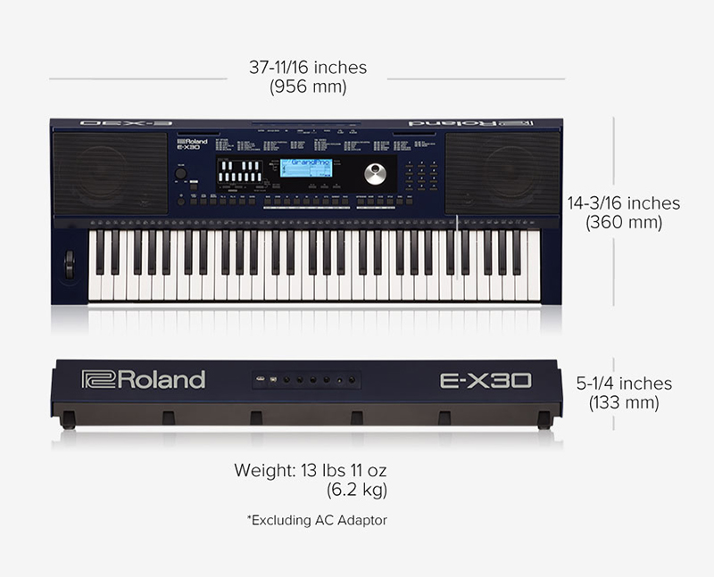 Roland E-X30 giá 8.900.000 VNĐ giảm còn 8.460.000 VNĐ, tặng Roland RH-5