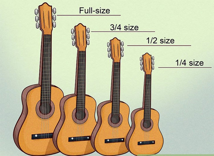 Các kích thước đàn guitar