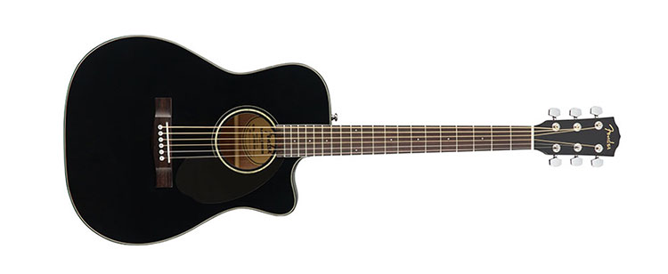 Mặt trước đàn guitar Fender CC-60SCE được làm bằng gỗ Spruce