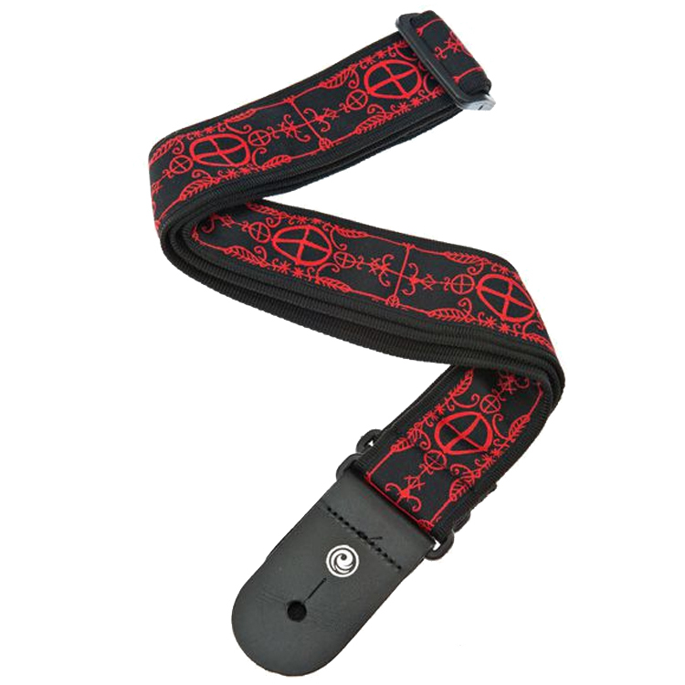 Dây Đeo Guitar  D'Addario  50A12 bắt mắt với họa tiết Voodoo  trên nền màu đỏ