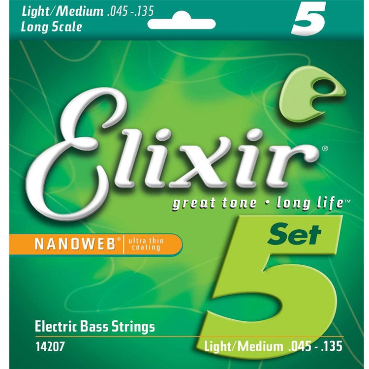 Dây guitar bass Elixir 14027 Bass Nickel Plated 5-String Light/Medium, Long Scale (.045-.135) một trong những sản phẩm được yêu thích từ thương hiệu Elixir cho cảm giác tự nhiên và âm thanh ấm áp