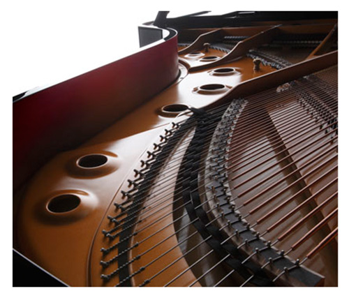 Khung kim loại là cấu trúc bằng sắt thể hiện sự trung lập về âm thanh của piano 