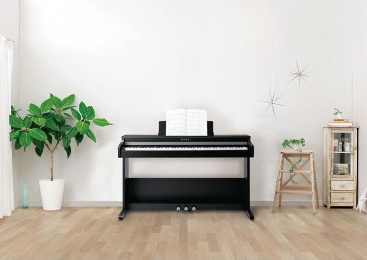 Đàn Piano điện Kawai KDP70 nổi bật với thiết kế màu đen sang trọng